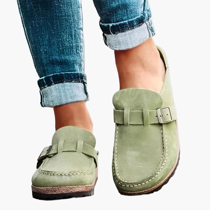 Women's Buckle Slip-On Mules