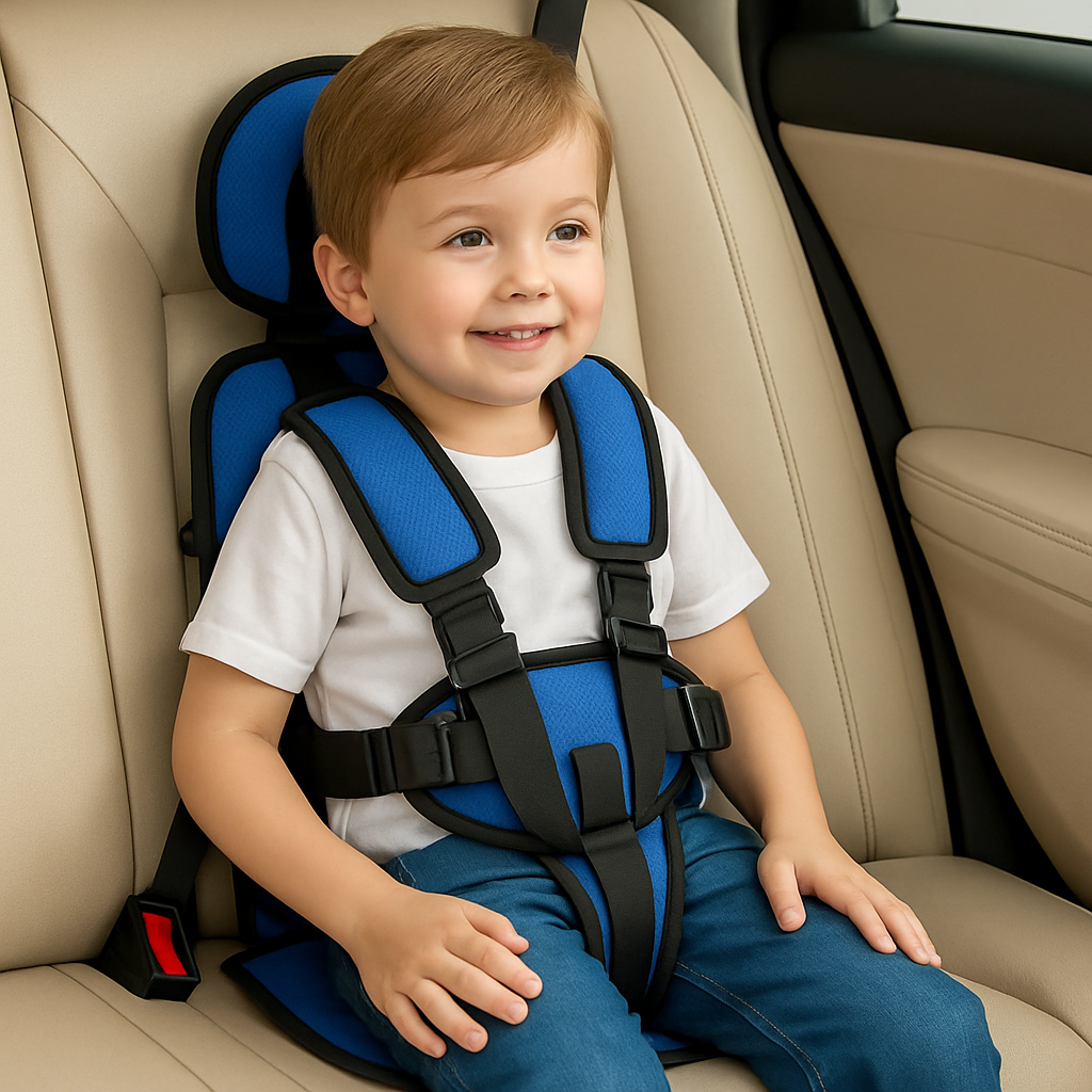 Portable Car Seat with Five-Point Harness Adjustable Travel Booster for Kids - Image 1