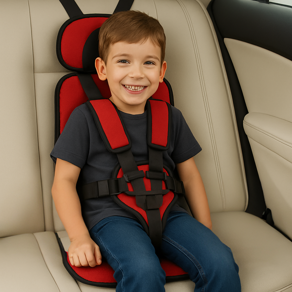Portable Car Seat with Five-Point Harness Adjustable Travel Booster for Kids - Image 2