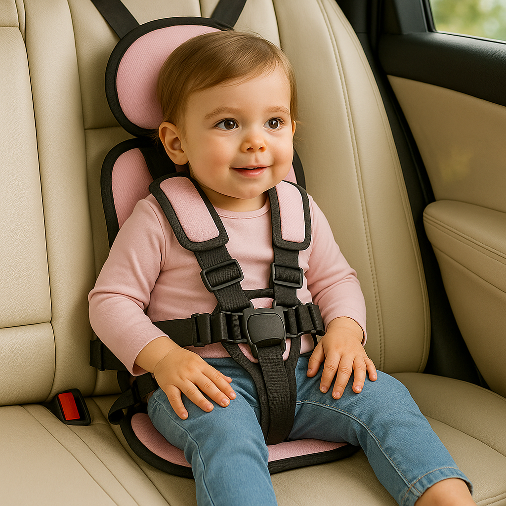 Portable Car Seat with Five-Point Harness Adjustable Travel Booster for Kids - Image 4