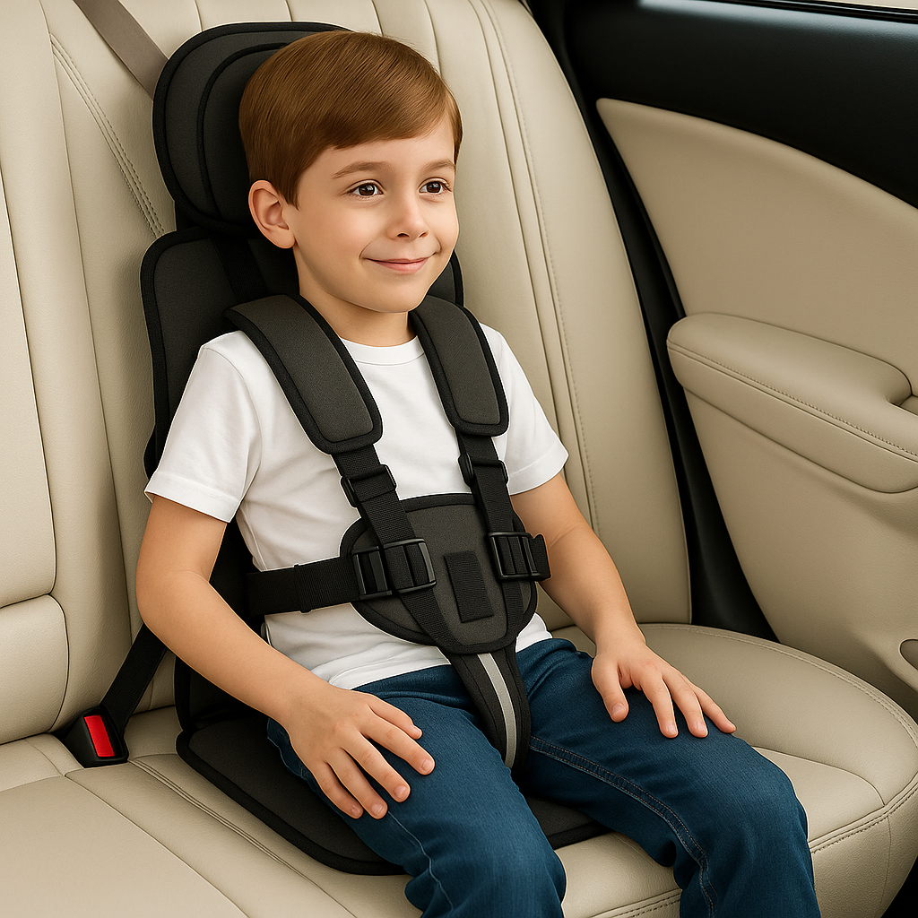 Portable Car Seat with Five-Point Harness Adjustable Travel Booster for Kids - Image 5