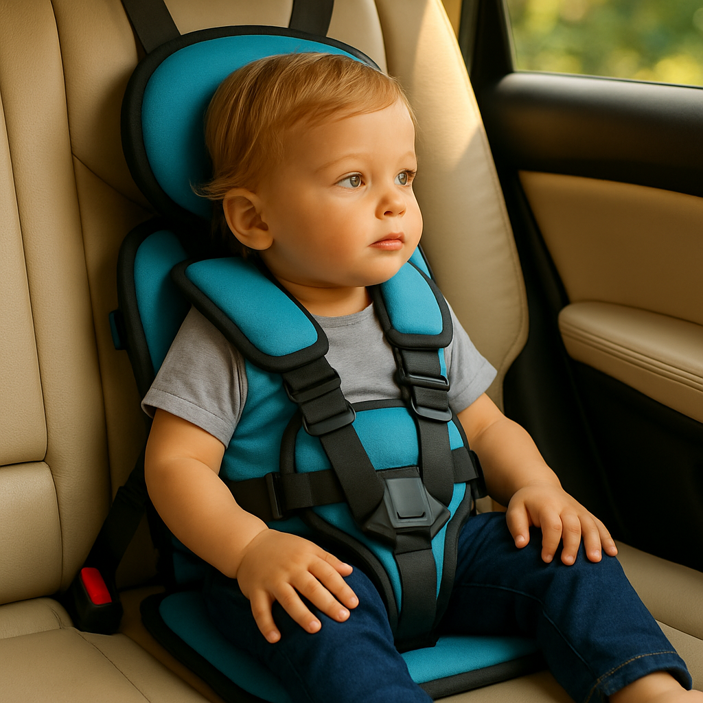 Portable Car Seat with Five-Point Harness Adjustable Travel Booster for Kids - Image 9