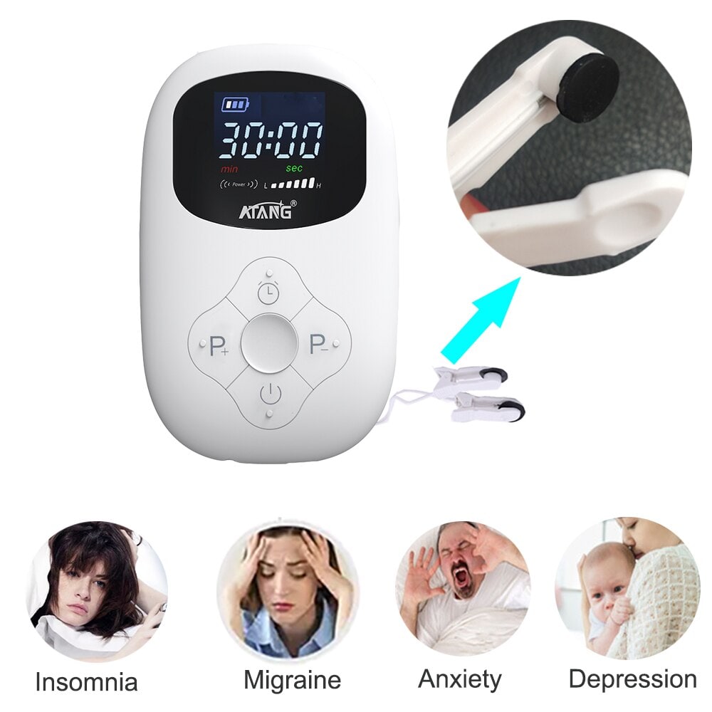 Portable Cranial Electrotherapy Stimulator with Earlobe Clips and LED Display - Image 11