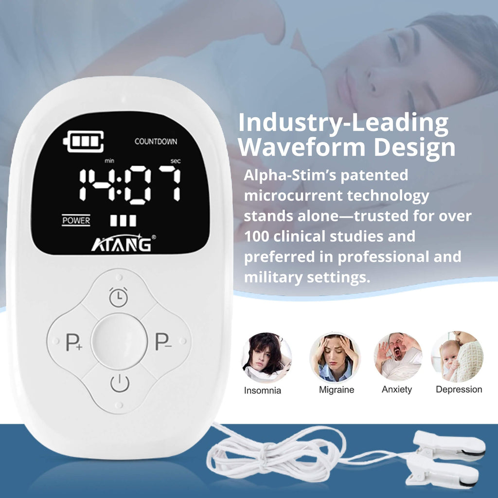 Portable Cranial Electrotherapy Stimulator with Earlobe Clips and LED Display - Image 3