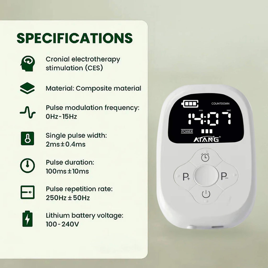 Portable Cranial Electrotherapy Stimulator with Earlobe Clips and LED Display - Image 6