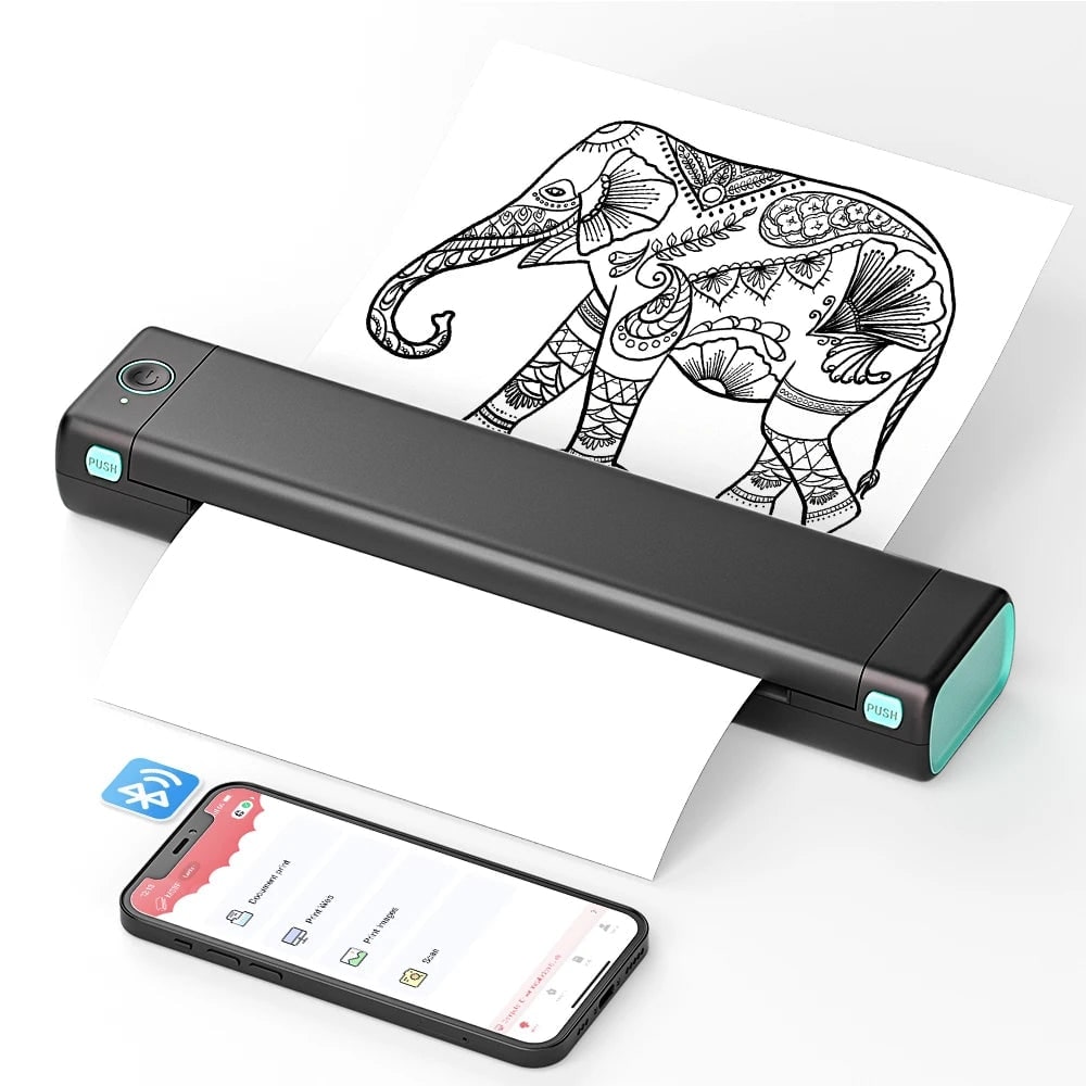 Portable Thermal Printer with Wireless Bluetooth and USB Compact A4 Design for Mobile Printing - Image 3