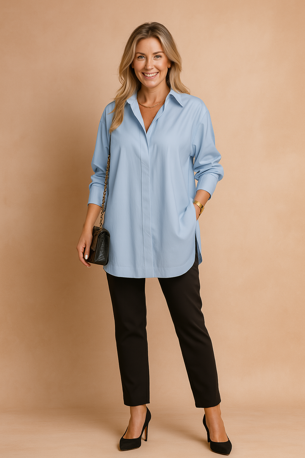 Aurelle | Elegant Women's Oversized Collared Blouse