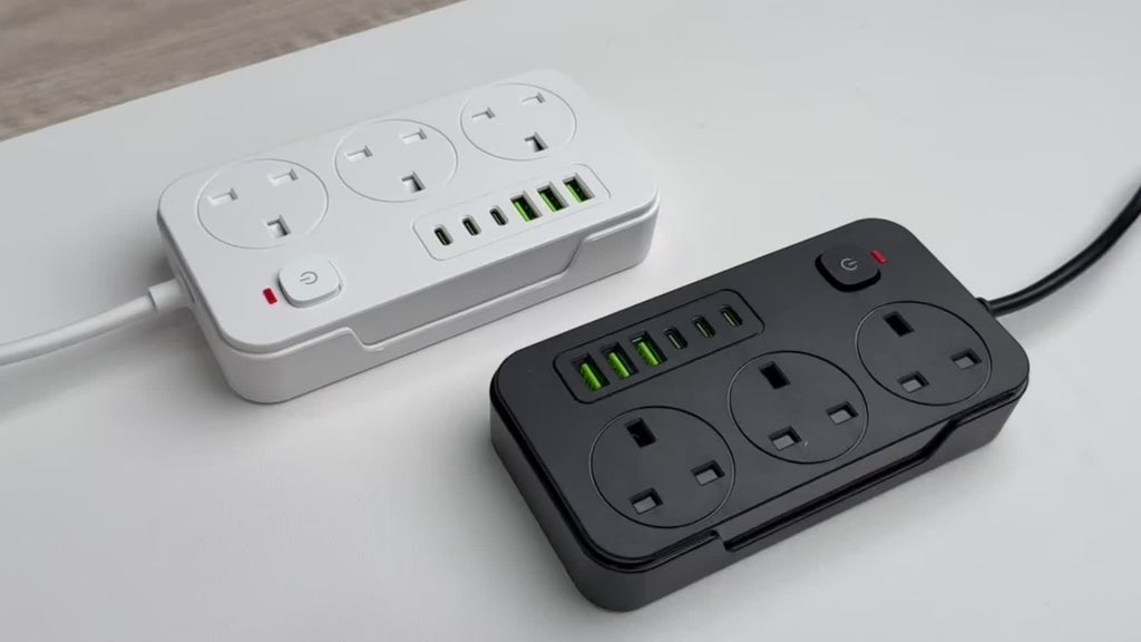 Power Strip with 3 AC Outlets 6 USB Ports and 2m Extension Cable - Image 10