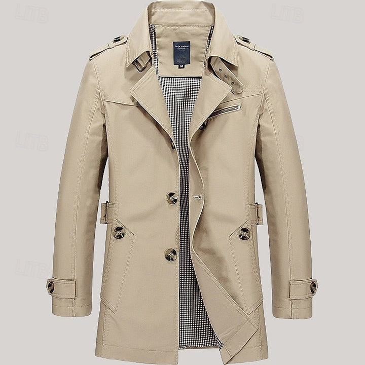 Men's Long Single Breasted Overcoat