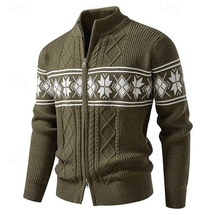 Men's Fair Isle Zip Cardigan