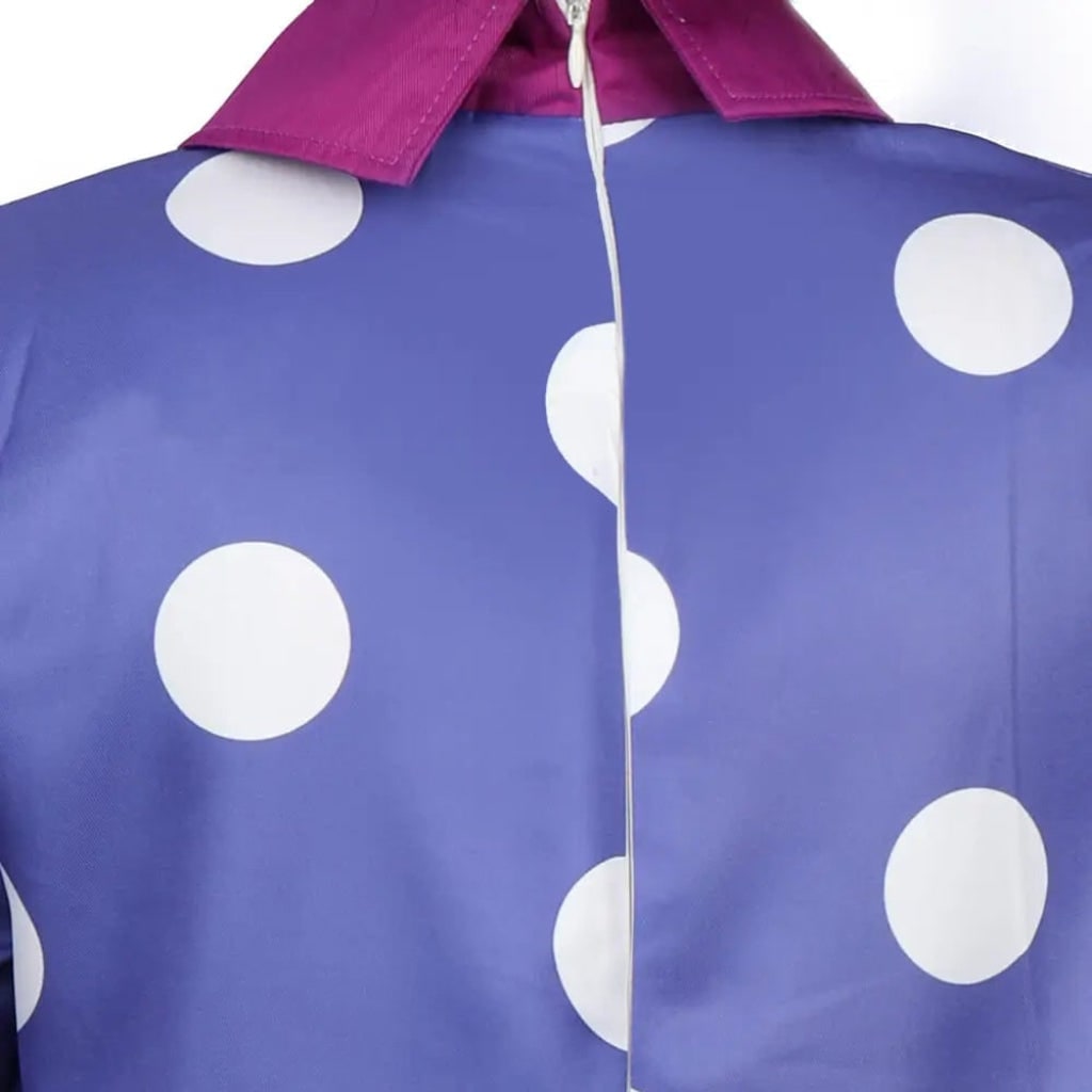 Purple Polka Dot Character Dress with Tights Set Long Sleeves - Image 4