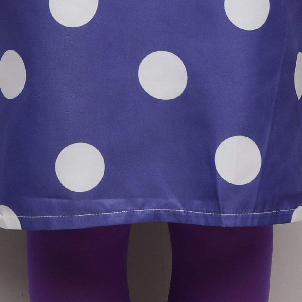 Purple Polka Dot Character Dress with Tights Set Long Sleeves - Image 5
