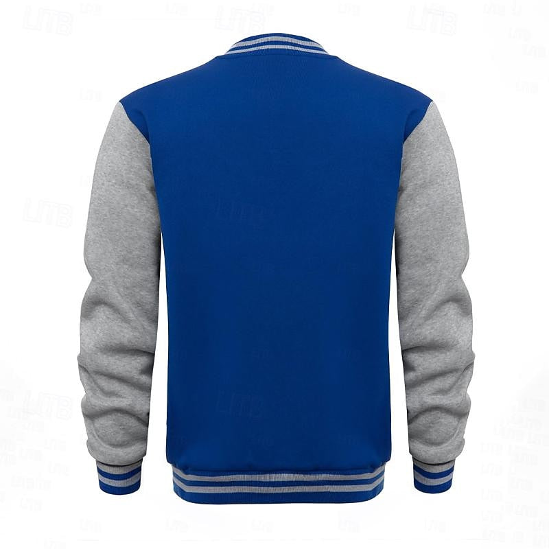 Men's College Jacket with Ribbed Cuffs