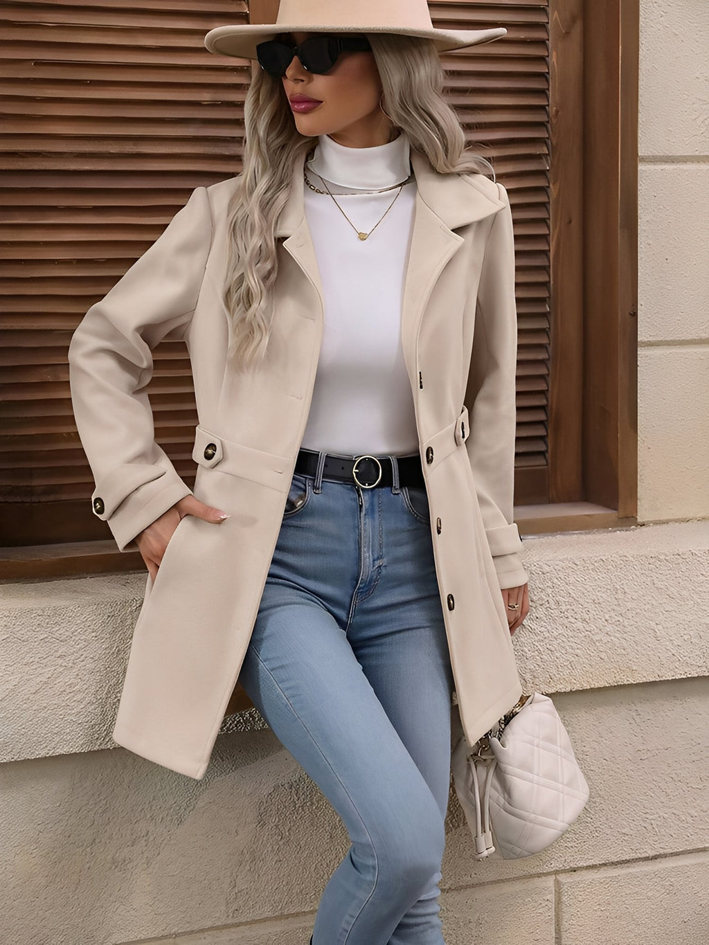 Women's Single-Breasted Trench Coat