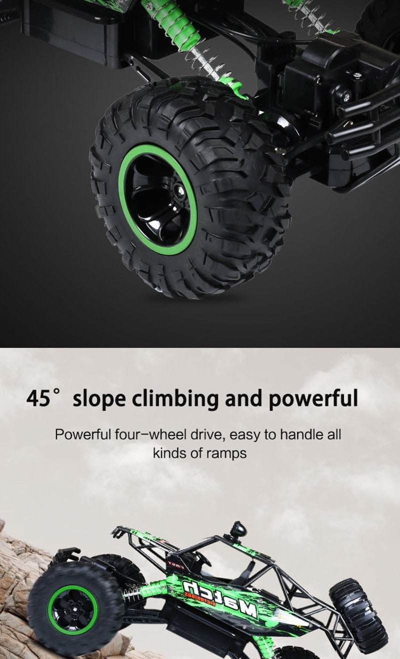 Rc Monster Truck with Four Wheel Drive Rock Crawler Suspension and All-Terrain Tires - Image 11