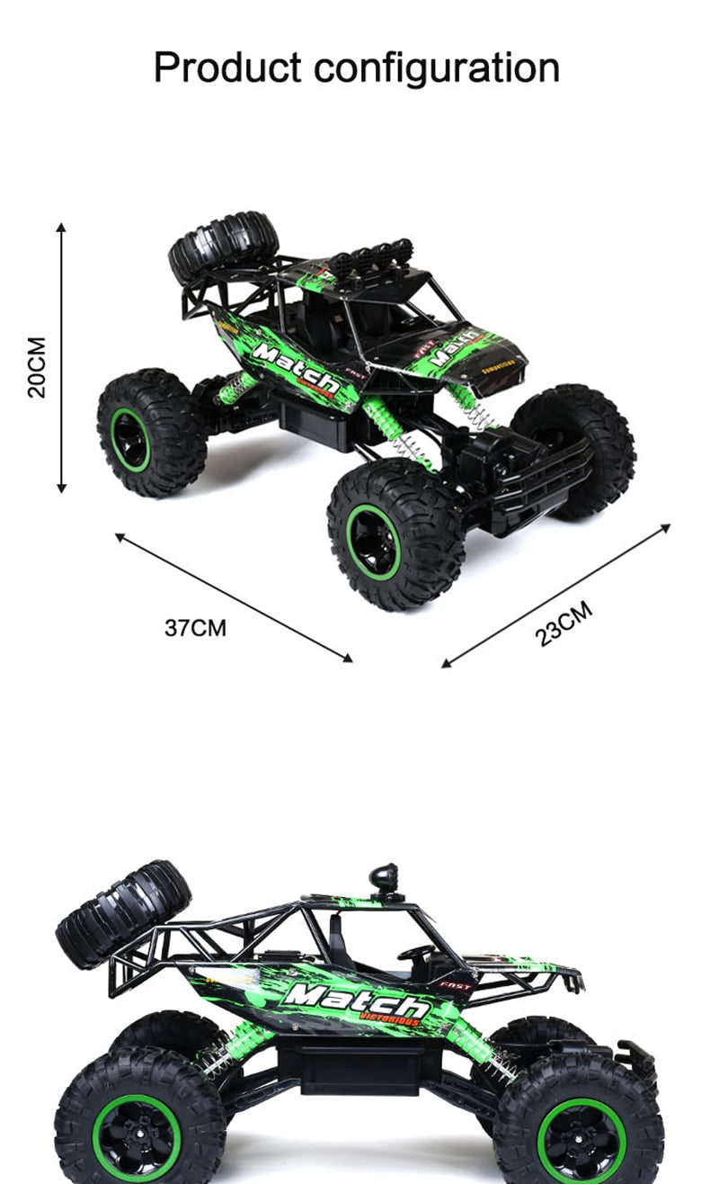 Rc Monster Truck with Four Wheel Drive Rock Crawler Suspension and All-Terrain Tires - Image 14