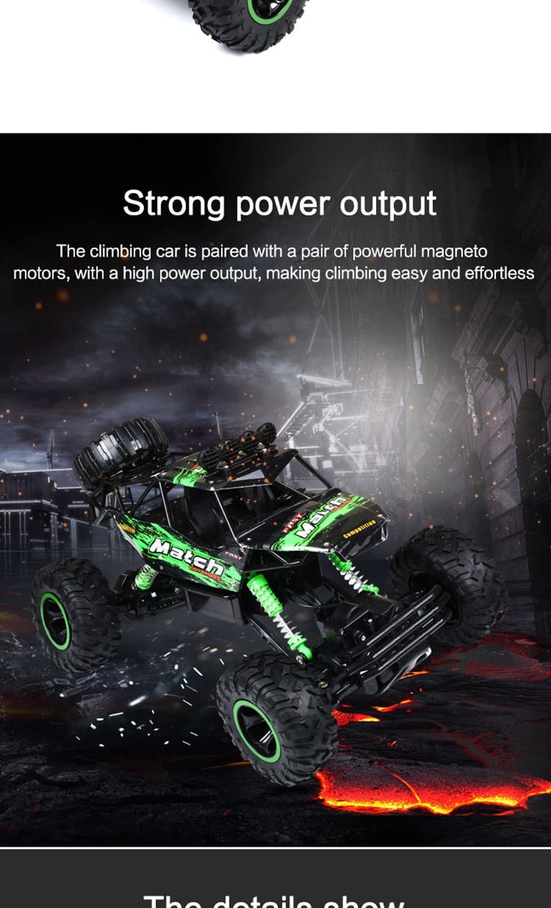 Rc Monster Truck with Four Wheel Drive Rock Crawler Suspension and All-Terrain Tires - Image 7