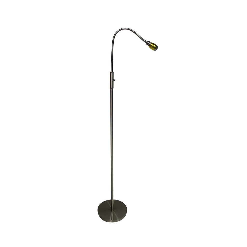 Reading Floor Lamp with Adjustable Gooseneck Focused LED Beam and Brushed Metal Finish - Image 2