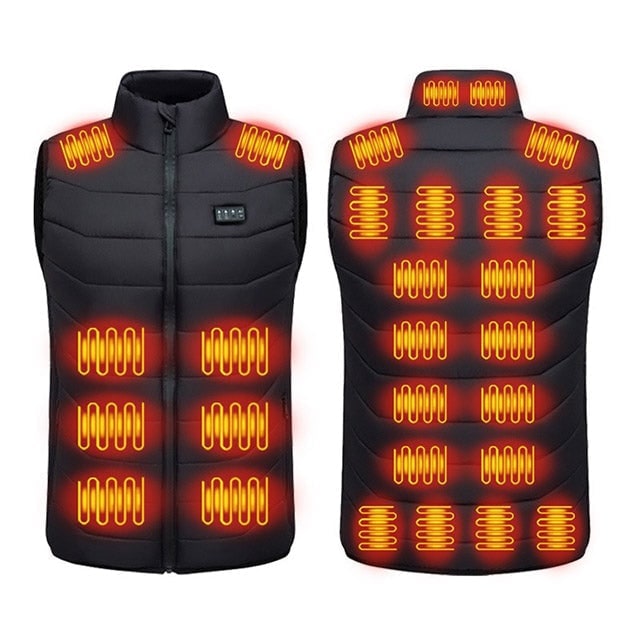 Rechargeable Battery Heated Vest with Quilted Design and Chest Control Panel - Image 1