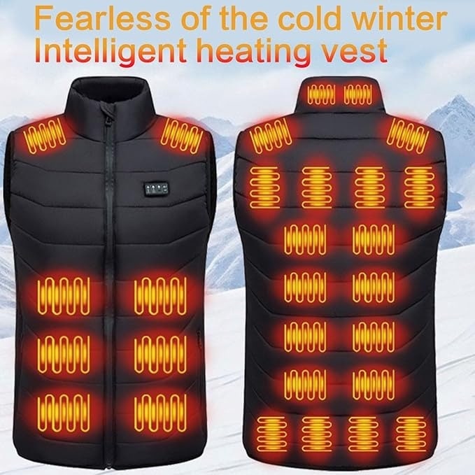 Rechargeable Battery Heated Vest with Quilted Design and Chest Control Panel - Image 3