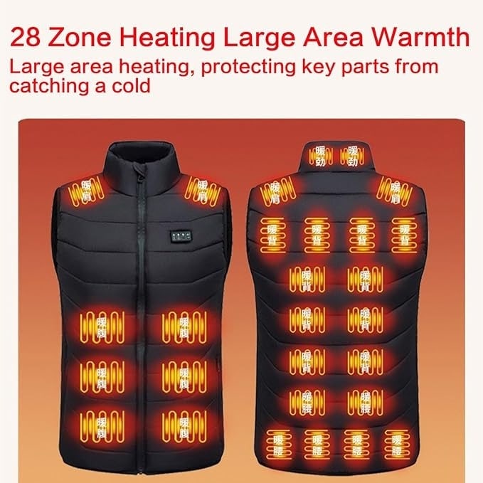 Rechargeable Battery Heated Vest with Quilted Design and Chest Control Panel - Image 6