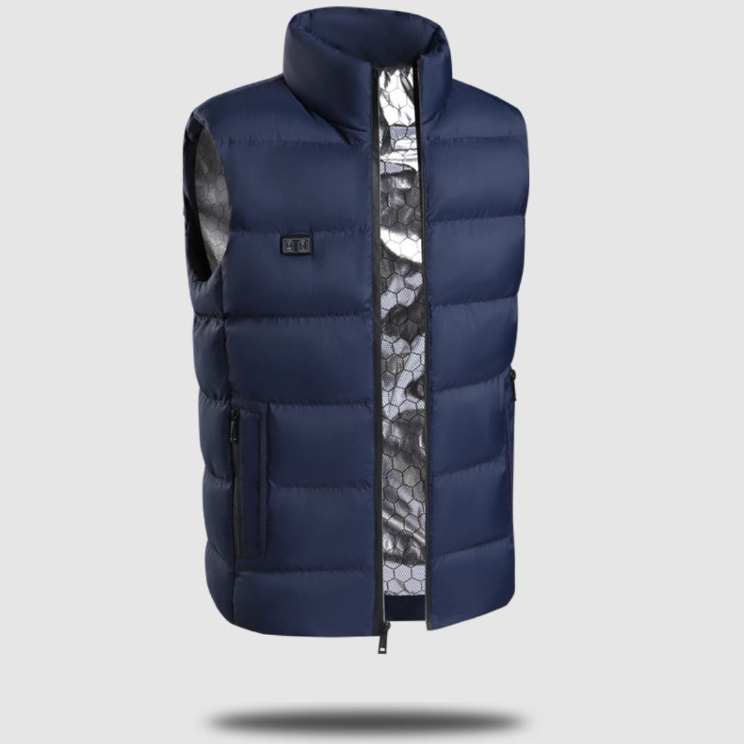 Rechargeable Heated Vest with Battery Pack and Lightweight Stand Collar Design - Image 1