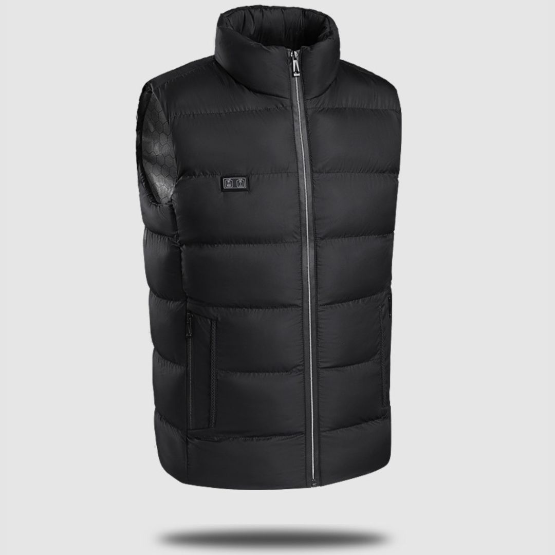 Rechargeable Heated Vest with Battery Pack and Lightweight Stand Collar Design - Image 2