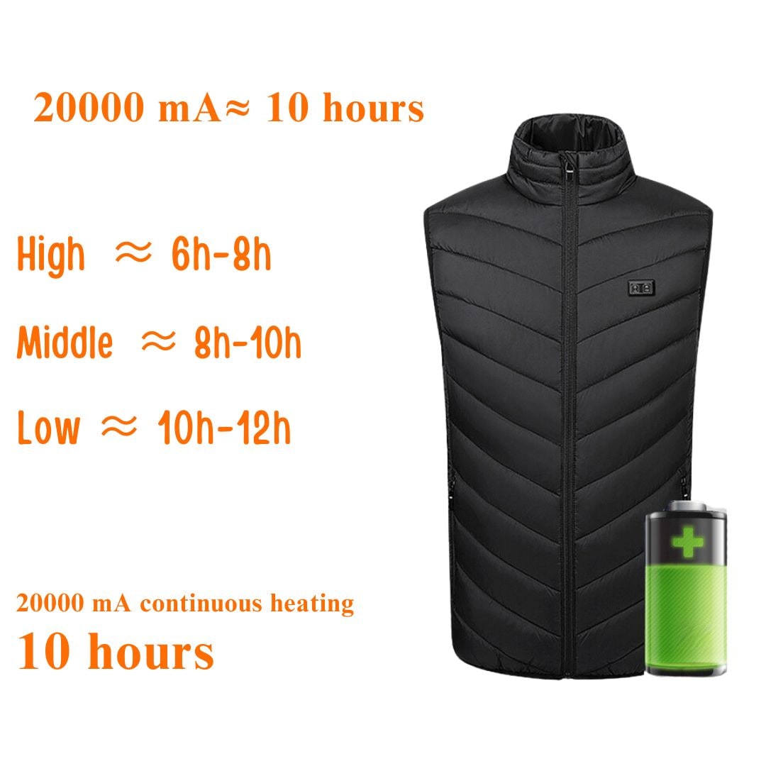 Rechargeable Heated Vest with Battery Pack and Lightweight Stand Collar Design - Image 3