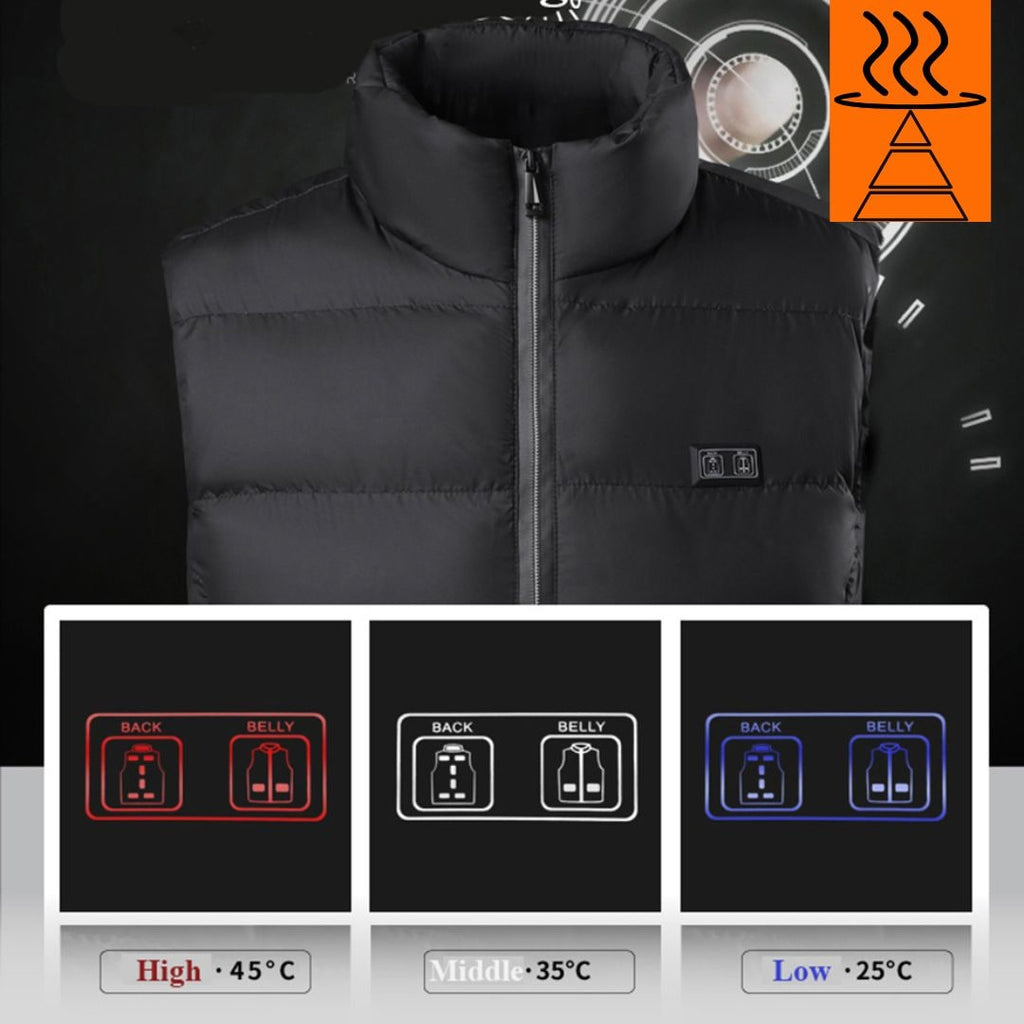 Rechargeable Heated Vest with Battery Pack and Lightweight Stand Collar Design - Image 7
