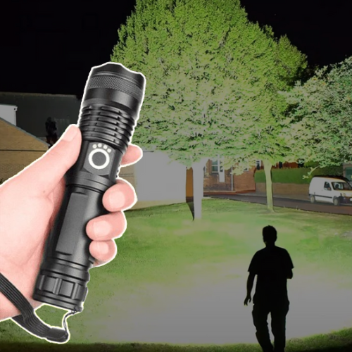 Rechargeable LED Flashlight with Adjustable Focus and Super Bright Output - Image 1