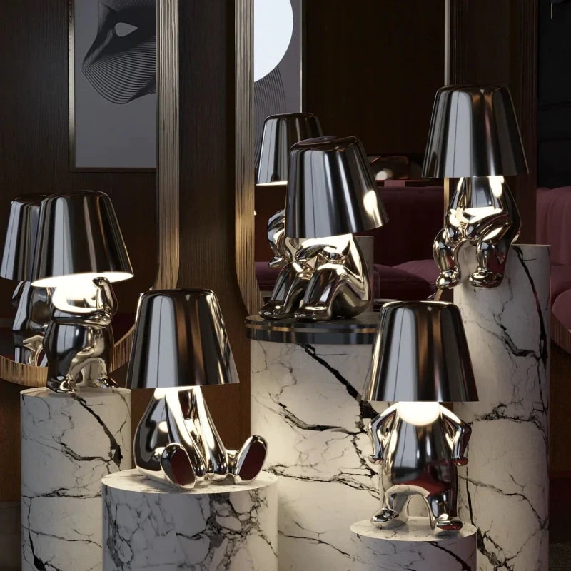 Rechargeable Touch Control Table Lamp with Cordless Design and Metallic Finish - Image 3