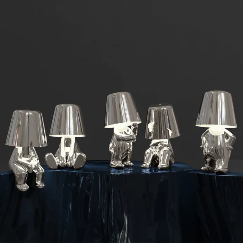 Rechargeable Touch Control Table Lamp with Cordless Design and Metallic Finish - Image 5