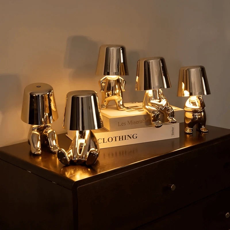 Rechargeable Touch Control Table Lamp with Cordless Design and Metallic Finish - Image 6