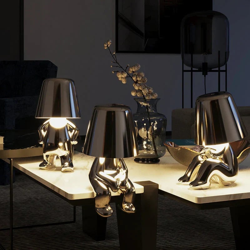 Rechargeable Touch Control Table Lamp with Cordless Design and Metallic Finish - Image 9