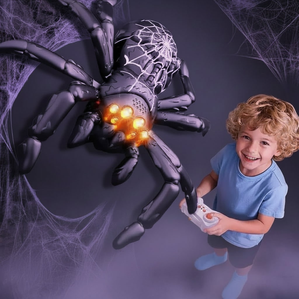 Remote Control Spider Toy with Wall Climbing Function LED Eyes and Segmented Legs - Image 7