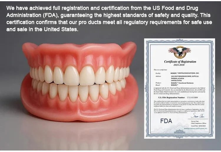 Removable Dentures with Flexible Cushion Grip Full Arch Set and Storage Case - Image 3