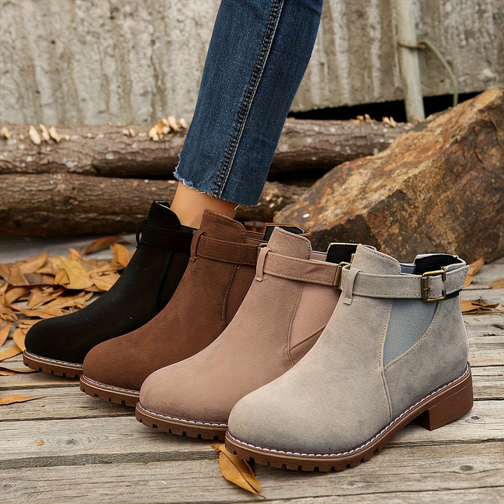 Women's Buckle Chelsea Ankle Boots
