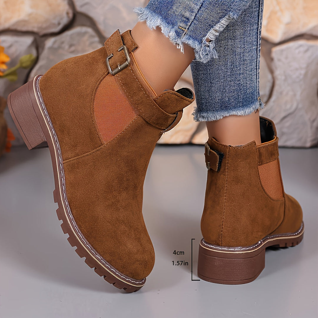 Women's Buckle Chelsea Ankle Boots