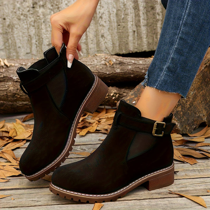 Women's Buckle Chelsea Ankle Boots