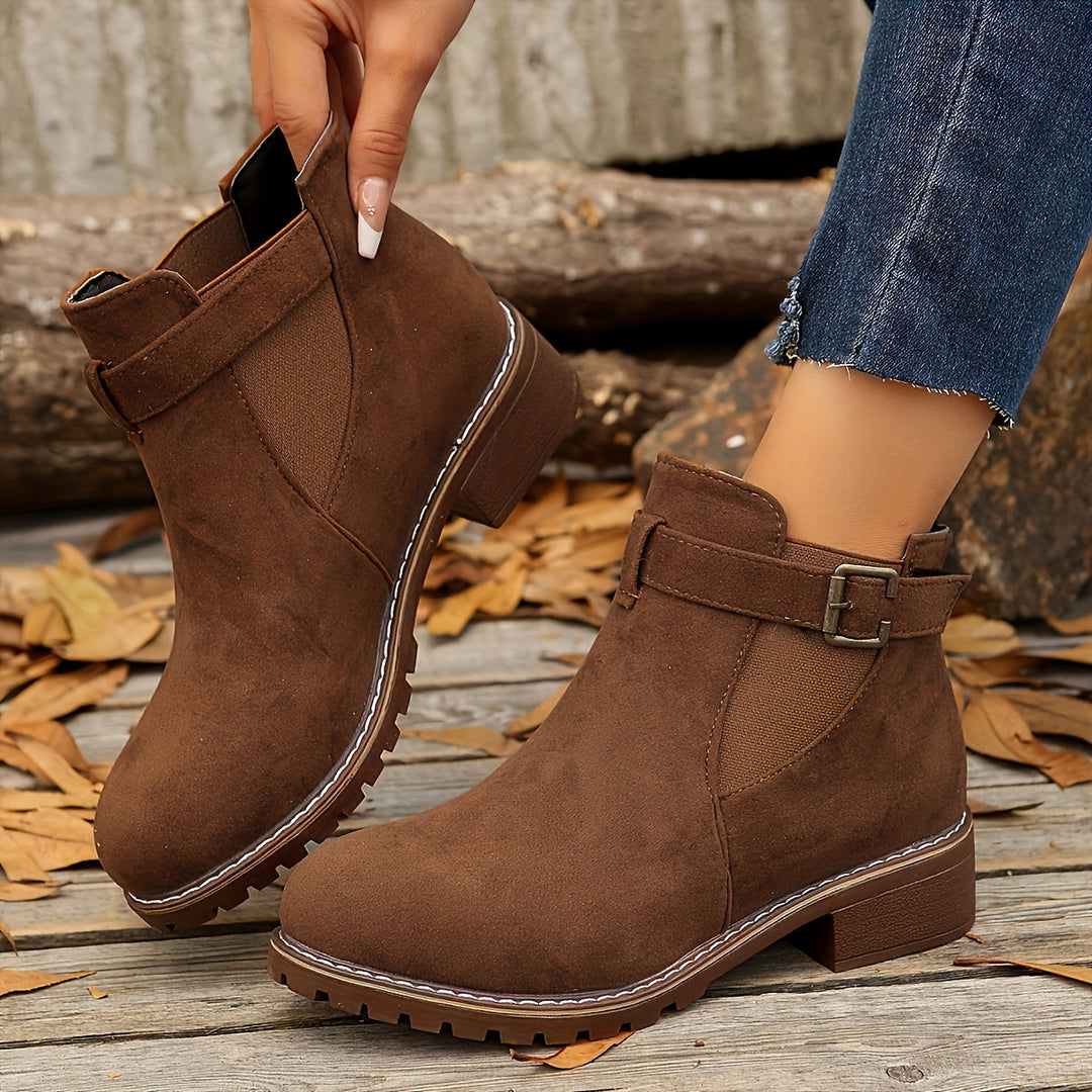 Women's Buckle Chelsea Ankle Boots