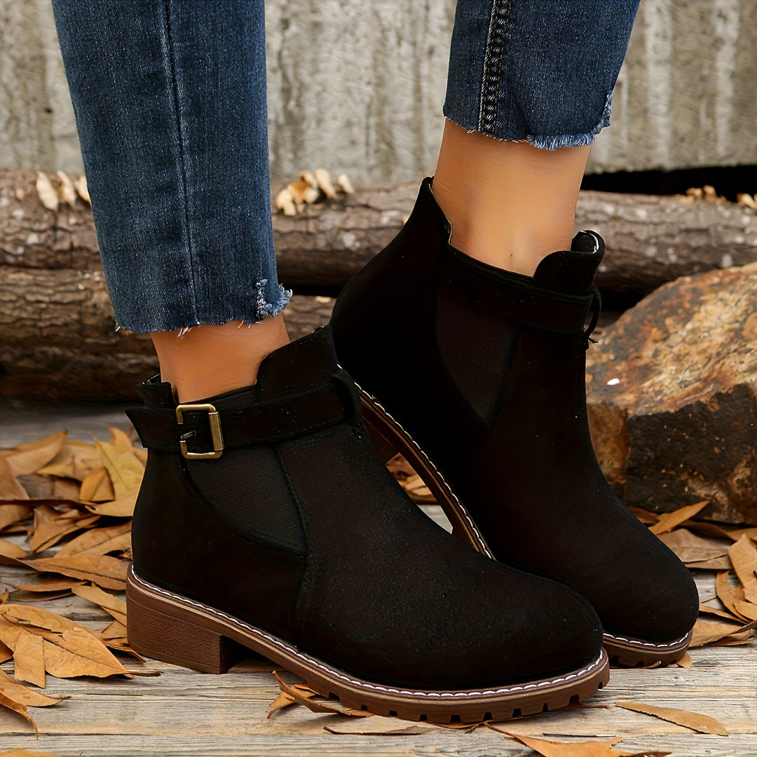 Women's Buckle Chelsea Ankle Boots