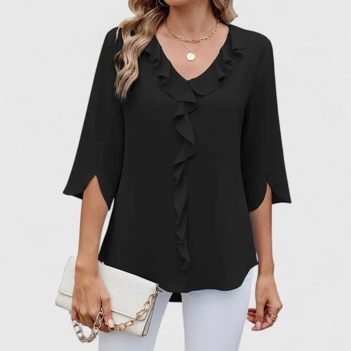 Women's Ruffle V-Neck Blouse