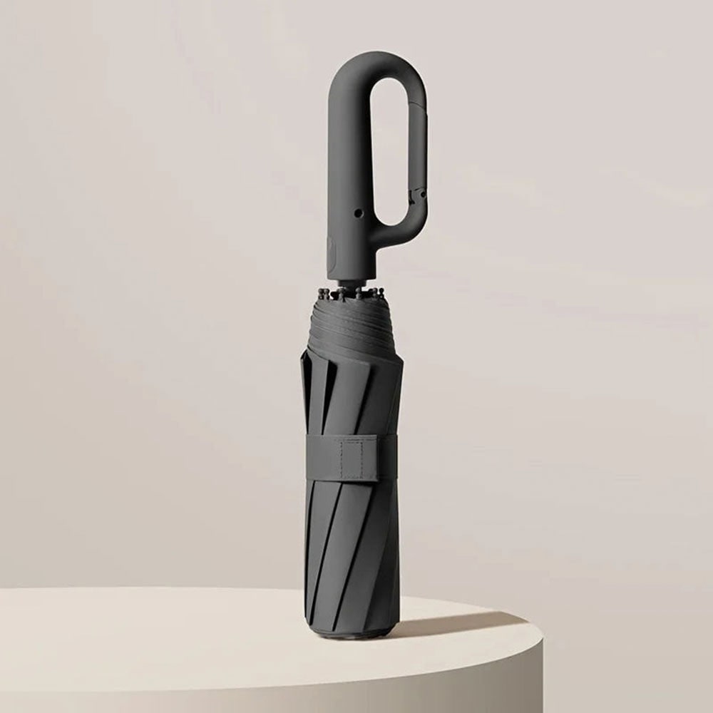 Repel Windproof Travel Umbrella with UV Blocker Compact Folding Design and Carabiner Handle - Image 1