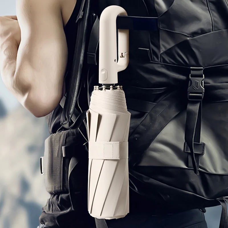 Repel Windproof Travel Umbrella with UV Blocker Compact Folding Design and Carabiner Handle - Image 6