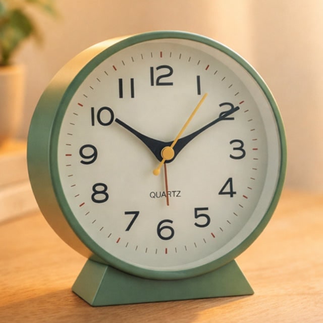 Retro Analog Alarm Clock with Non-Ticking Quartz Movement and Backlight - Image 1