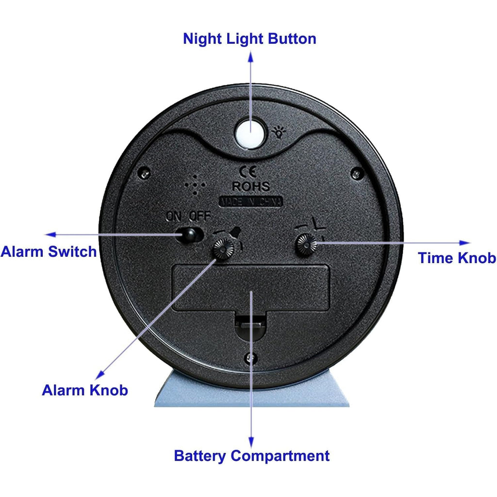 Retro Analog Alarm Clock with Non-Ticking Quartz Movement and Backlight - Image 9