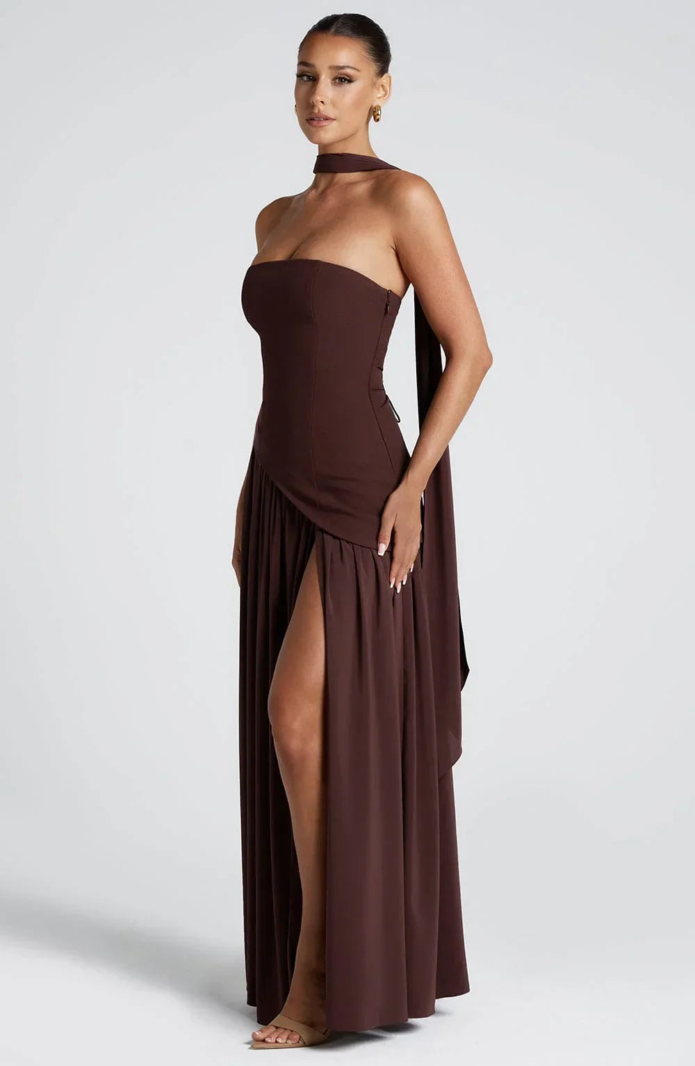 Women's Strapless Corset Maxi Dress
