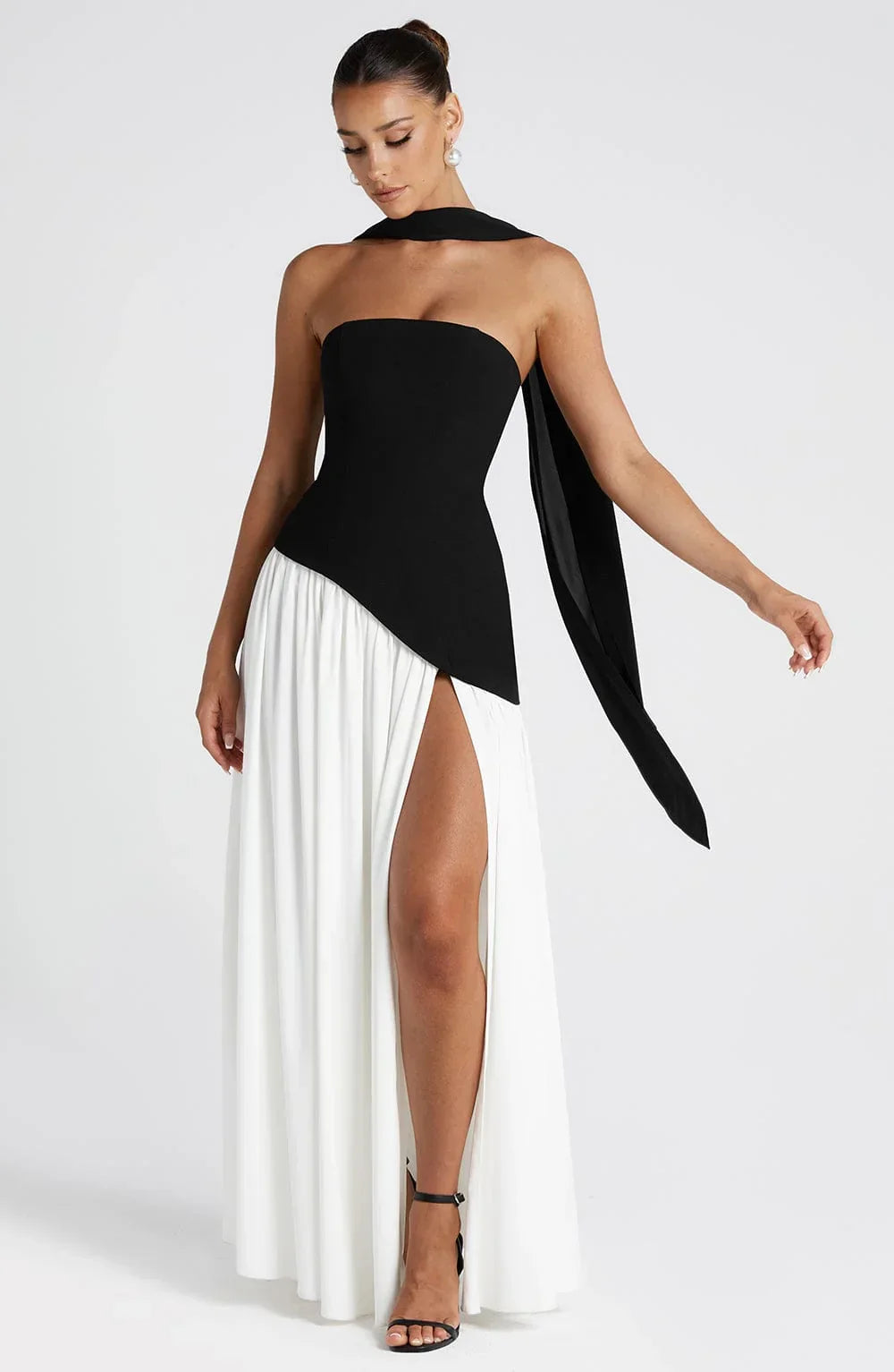 Women's Strapless Corset Maxi Dress