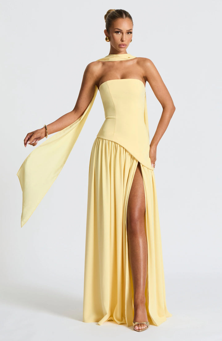 Women's Strapless Corset Maxi Dress