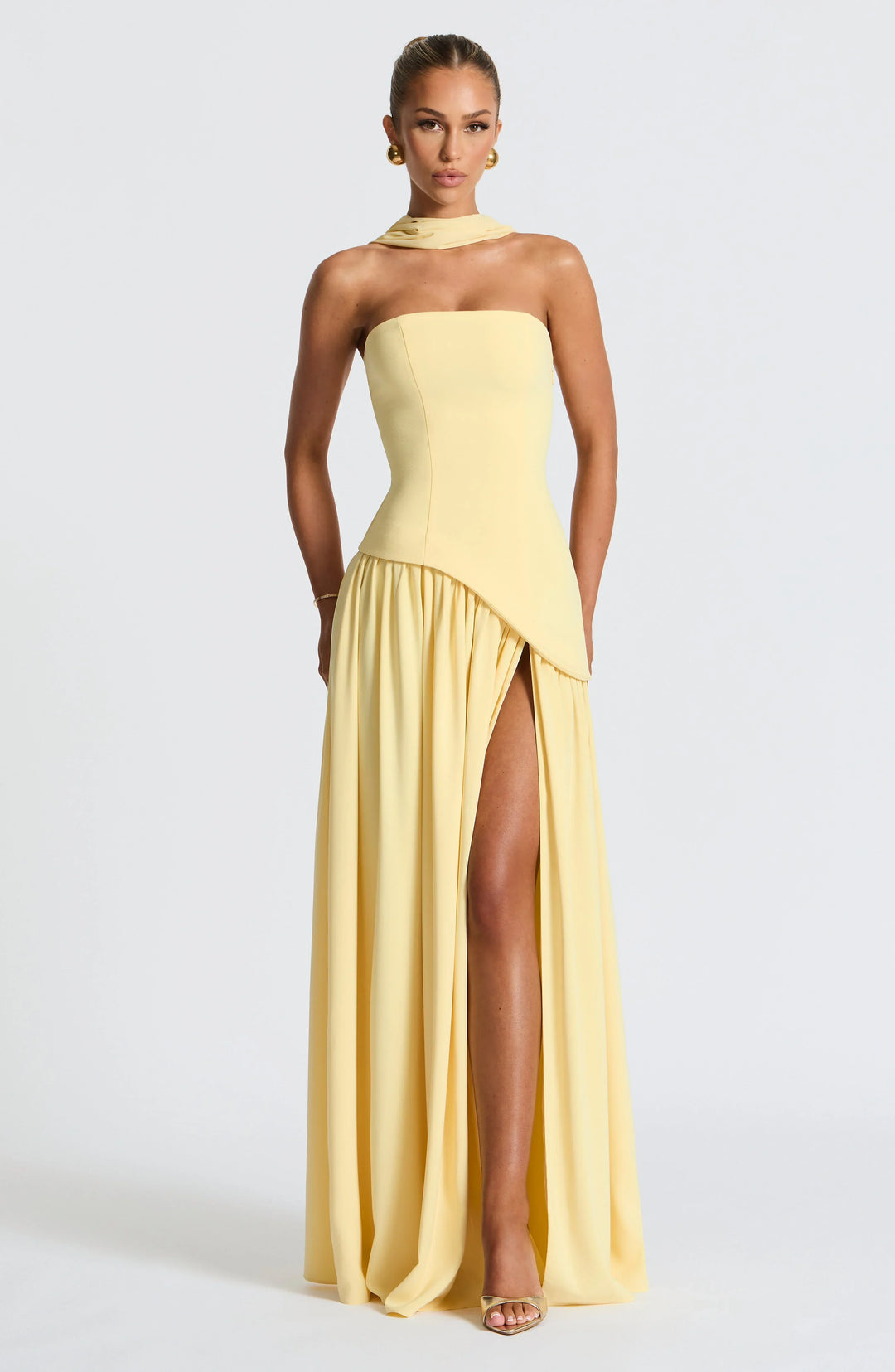 Women's Strapless Corset Maxi Dress